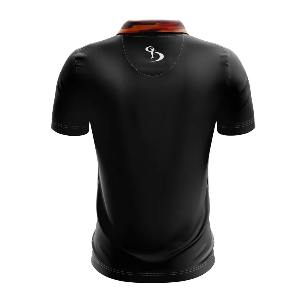 Sunset Bite Men’s Polo Black- Back.webp